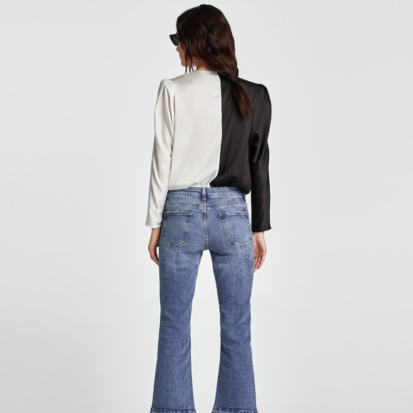 {boutique item} TWO-TONED CROSSOVER BODYSUIT - Picture 6 of 7